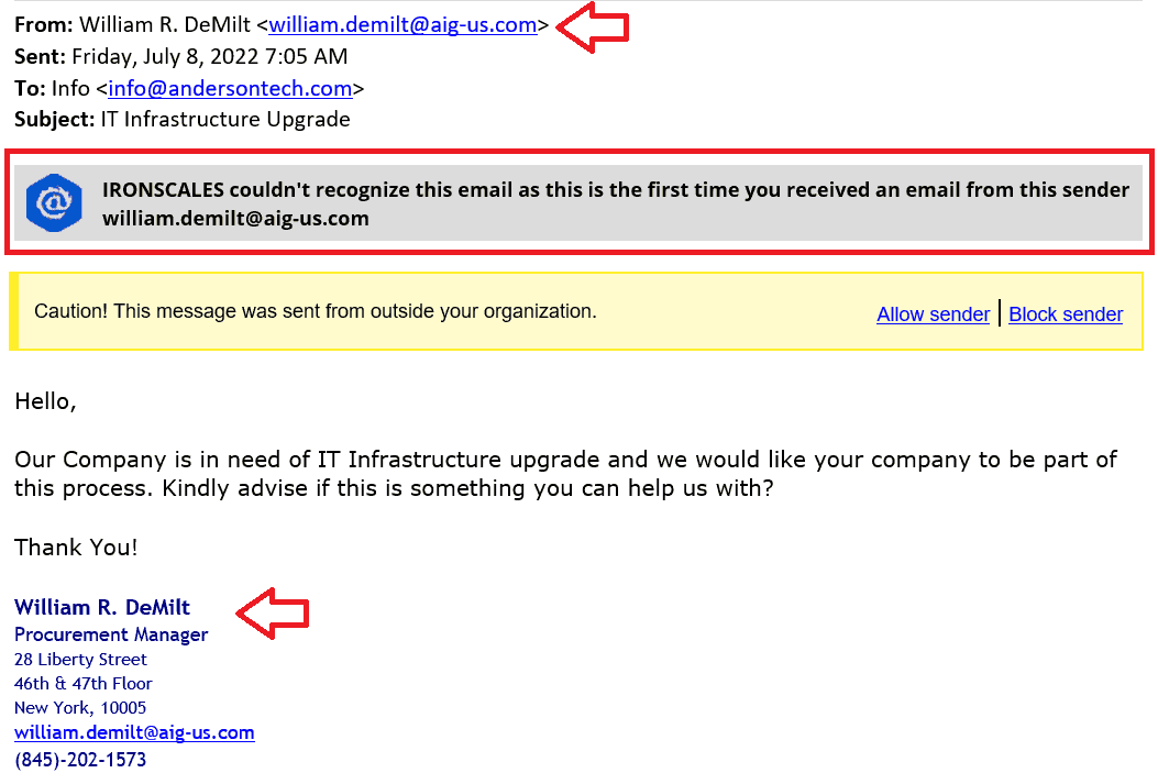 Full Phishing Email with Notes
